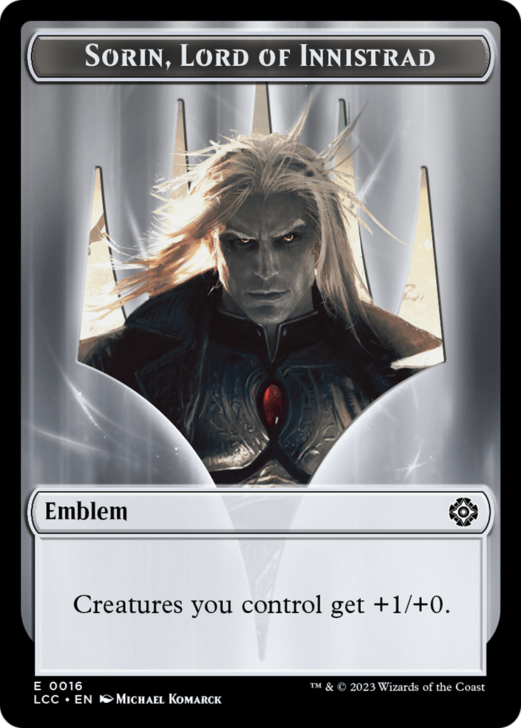 Emblem - Sorin, Lord of Innistrad // Vampire (0004) Double-Sided Token [The Lost Caverns of Ixalan Commander Tokens] | Gear Gaming Fayetteville