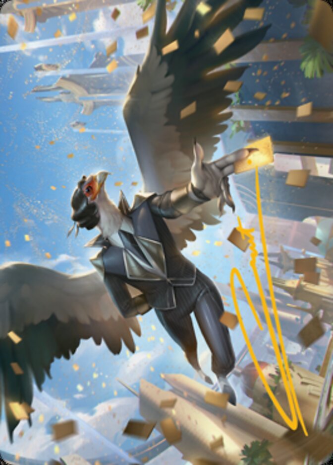 Skyboon Evangelist Art Card (Gold-Stamped Signature) [Streets of New Capenna Art Series] | Gear Gaming Fayetteville