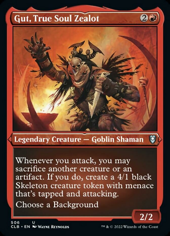 Gut, True Soul Zealot (Foil Etched) [Commander Legends: Battle for Baldur's Gate] | Gear Gaming Fayetteville