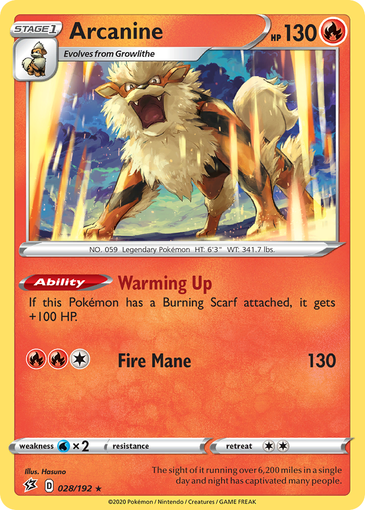 Arcanine (028/192) [Sword & Shield: Rebel Clash] | Gear Gaming Fayetteville