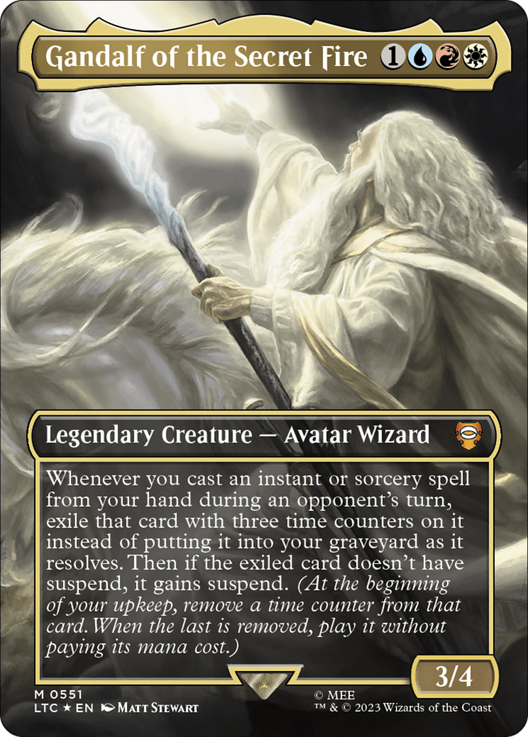 Gandalf of the Secret Fire (Borderless) (Surge Foil) [The Lord of the Rings: Tales of Middle-Earth Commander] | Gear Gaming Fayetteville