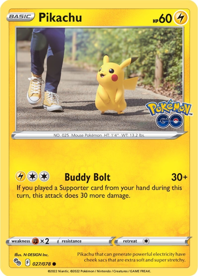Pikachu (027/078) [Pokémon GO] | Gear Gaming Fayetteville