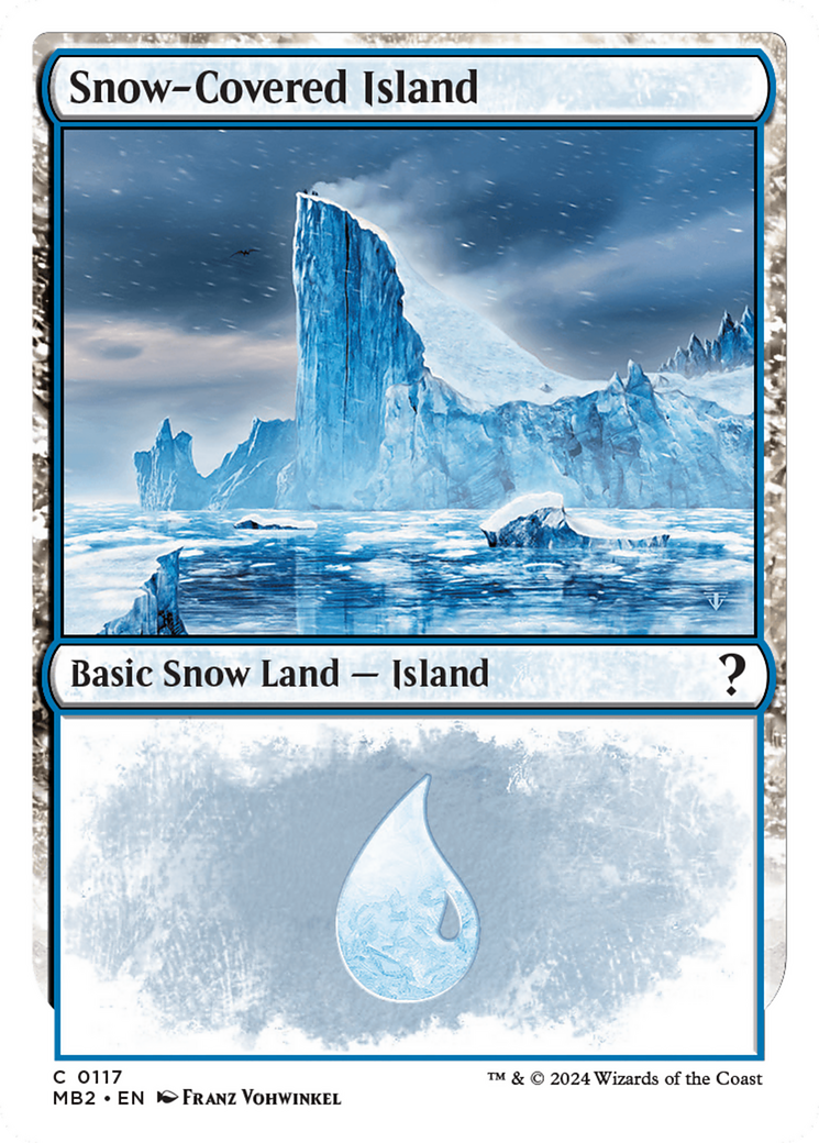 Snow-Covered Island (White Border) [Mystery Booster 2] | Gear Gaming Fayetteville