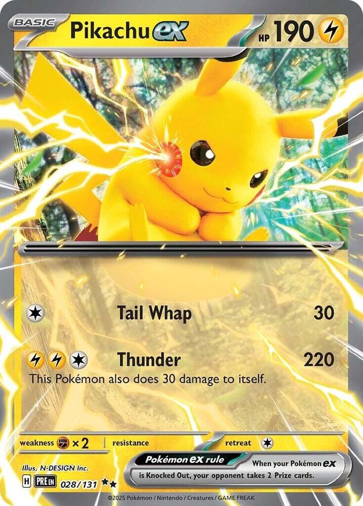 Pikachu ex (028/131) [Scarlet & Violet: Prismatic Evolutions] | Gear Gaming Fayetteville
