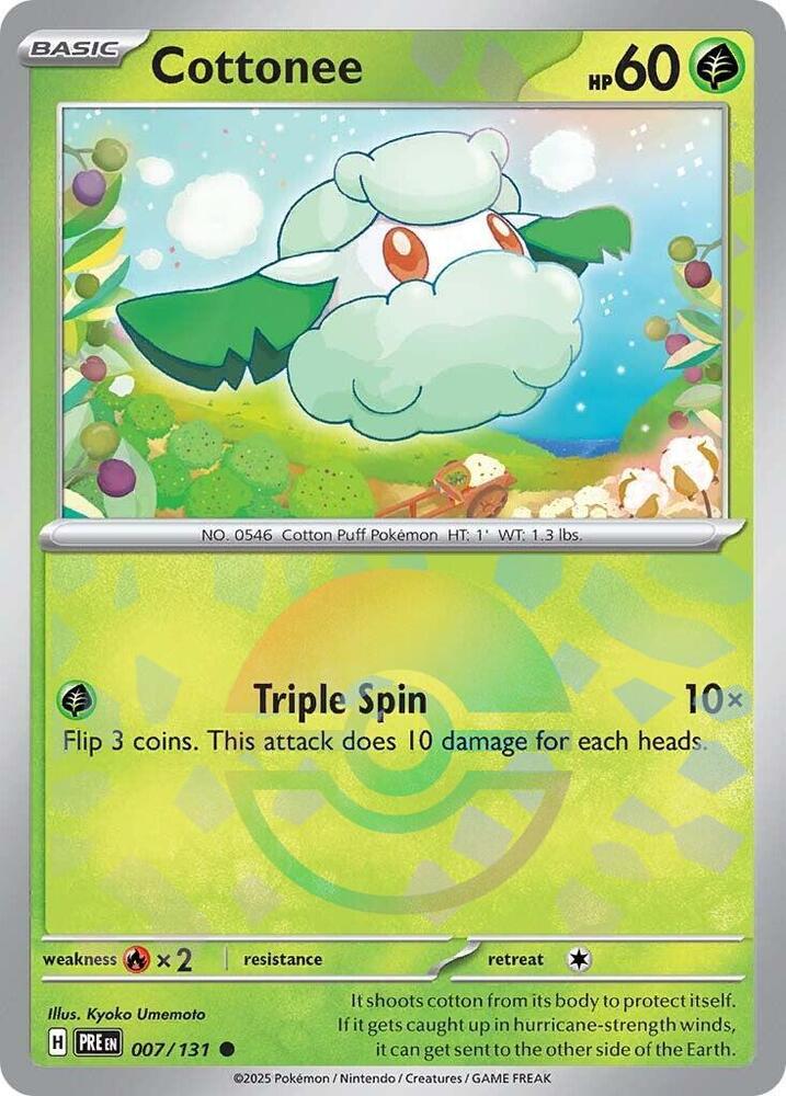 Cottonee (007/131) (Poke Ball Pattern) [Scarlet & Violet: Prismatic Evolutions] | Gear Gaming Fayetteville