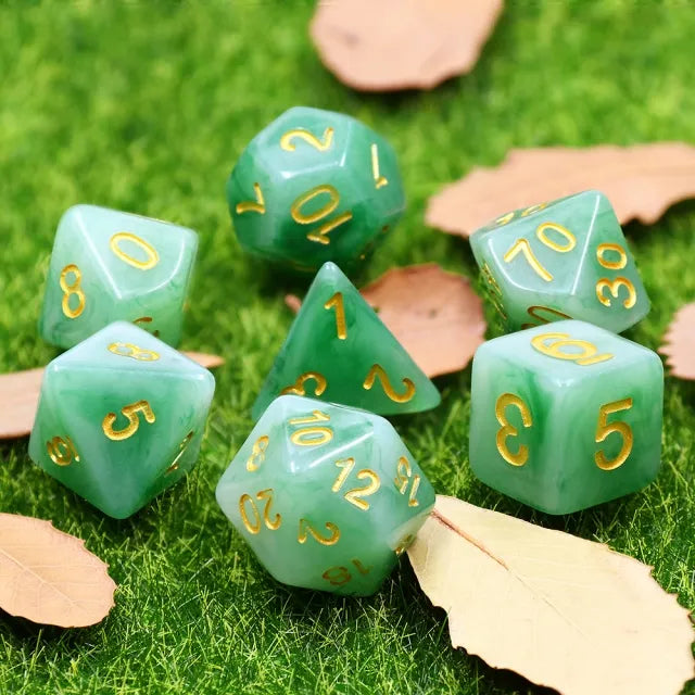 Green Jade Dice 7pcs Dice Set | Gear Gaming Fayetteville