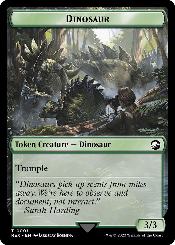 Treasure (0018) // Dinosaur (0001) Double-Sided Token [The Lost Caverns of Ixalan Tokens] | Gear Gaming Fayetteville