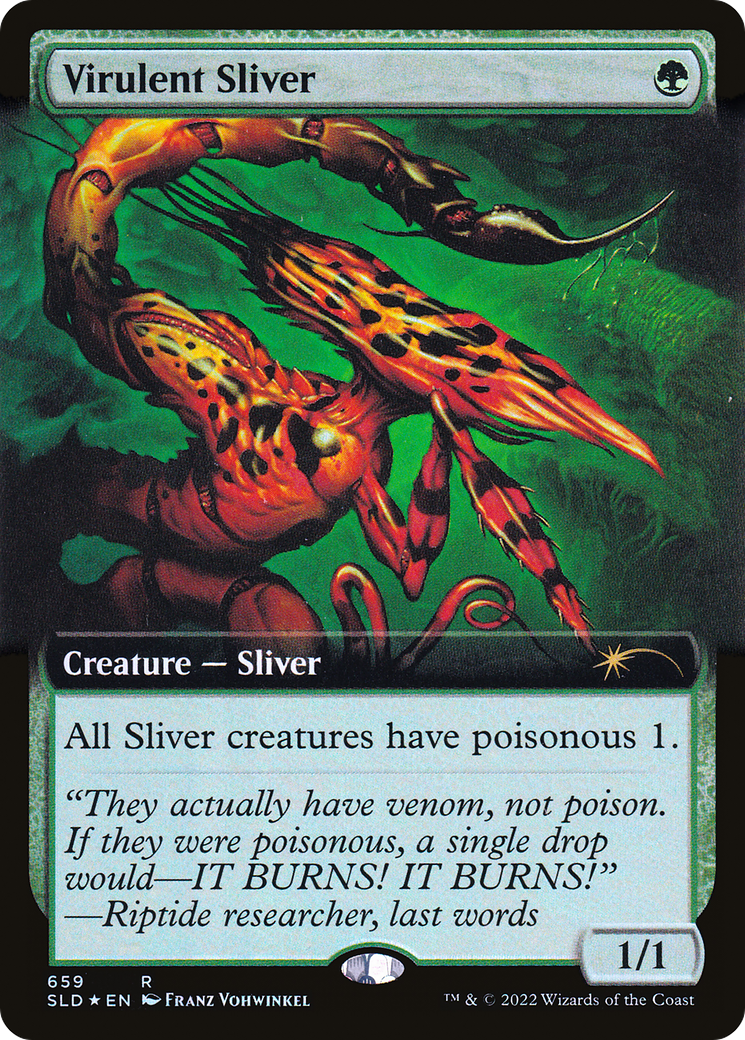 Virulent Sliver (Extended Art) (Step-and-Compleat Foil) [Secret Lair Drop Promos] | Gear Gaming Fayetteville