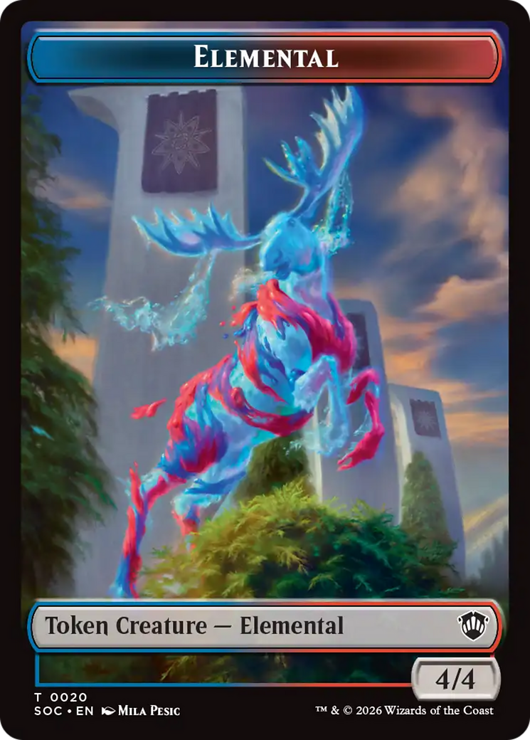 Elemental (0020) // Manifest Double-Sided Token [Secrets of Strixhaven Commander Tokens] | Gear Gaming Fayetteville