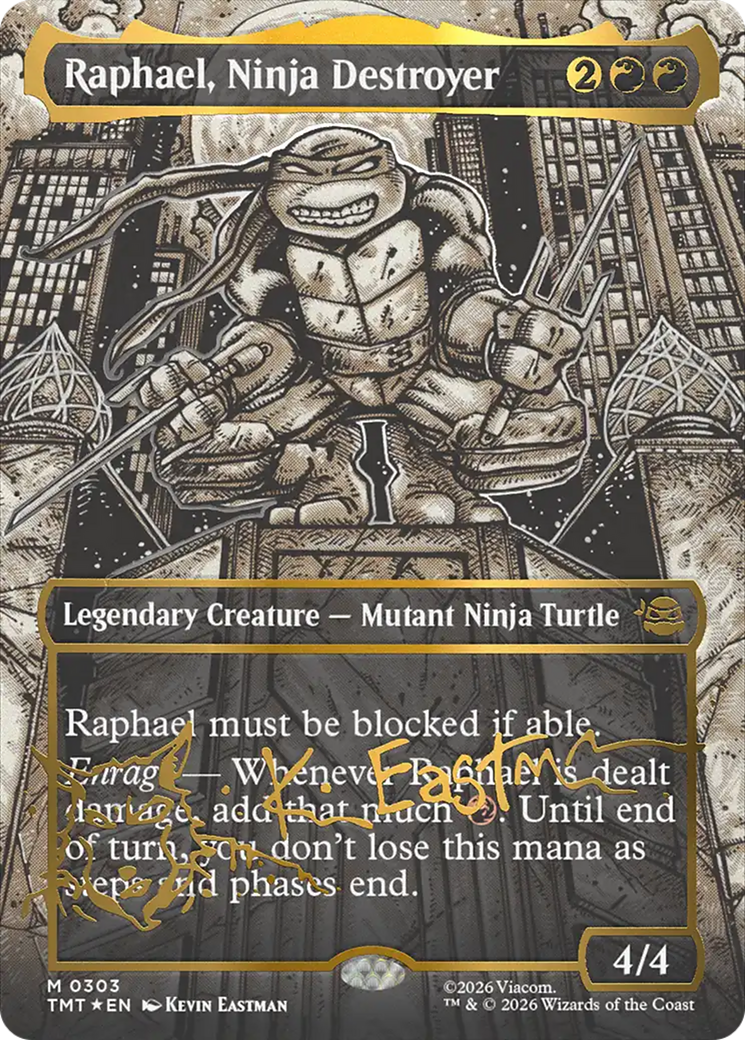 Raphael, Ninja Destroyer (Borderless) (Gold-Stamped Signature) [Teenage Mutant Ninja Turtles] | Gear Gaming Fayetteville