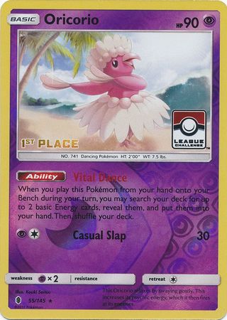 Oricorio (55/145) (League Promo 1st Place) [Sun & Moon: Guardians Rising] | Gear Gaming Fayetteville