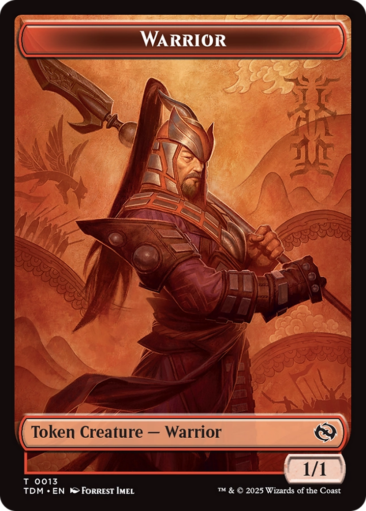 Dragon (0011) // Warrior Double-Sided Token [Tarkir: Dragonstorm Tokens] | Gear Gaming Fayetteville
