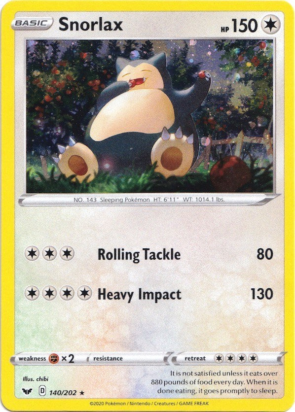 Snorlax (140/202) (Cosmos Holo) [Sword & Shield: Base Set] | Gear Gaming Fayetteville