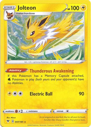 Jolteon (047/185) (Cosmos Holo) [Sword & Shield: Vivid Voltage] | Gear Gaming Fayetteville