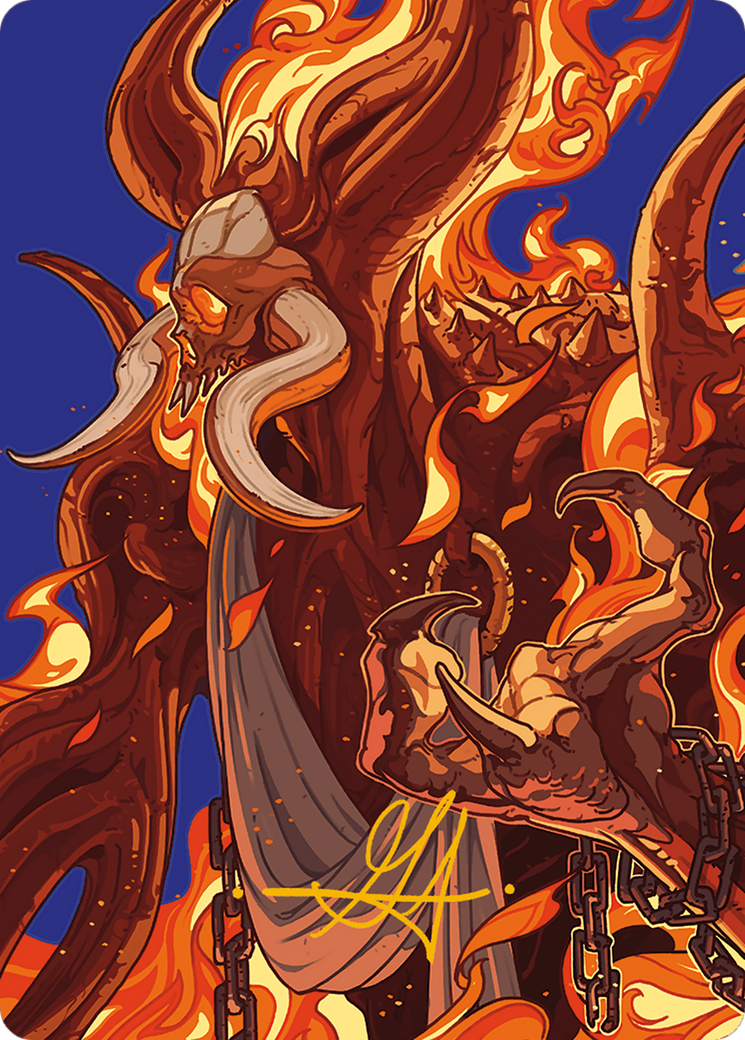 Phlage, Titan of Fire's Fury Art Card (Gold-Stamped Signature) [Modern Horizons 3 Art Series] | Gear Gaming Fayetteville