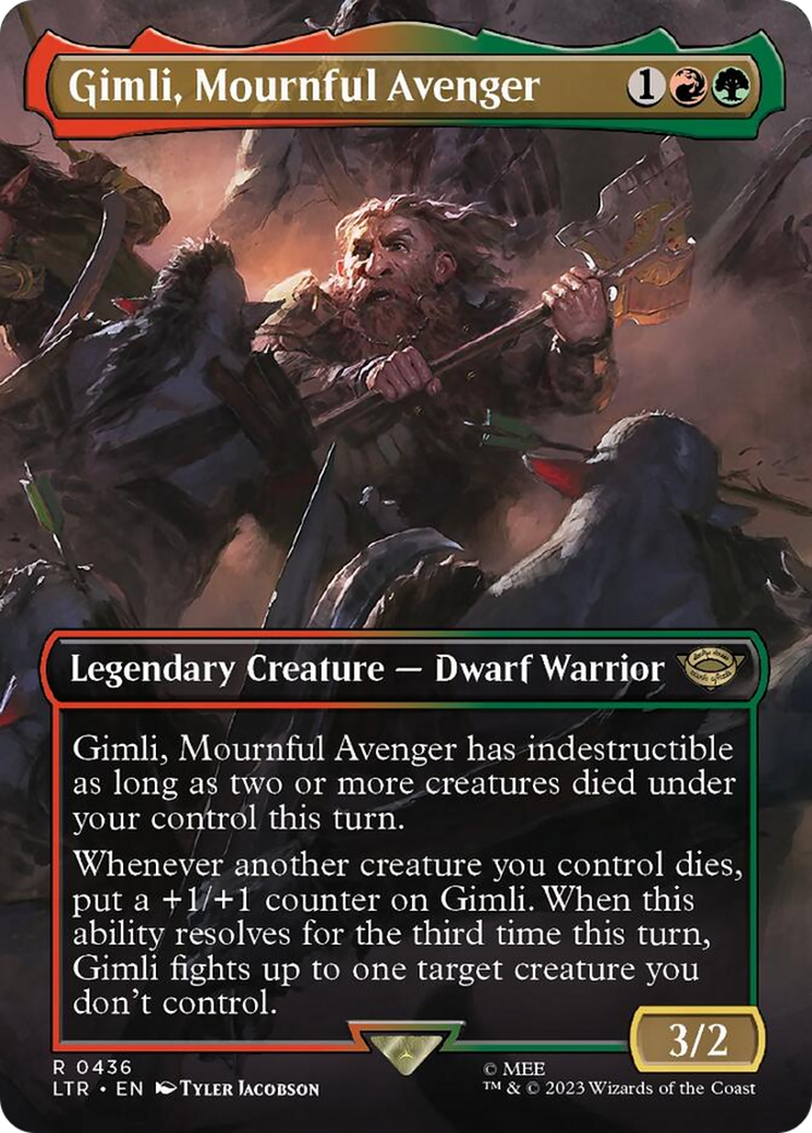 Gimli, Mournful Avenger (Borderless Alternate Art) [The Lord of the Rings: Tales of Middle-Earth] | Gear Gaming Fayetteville