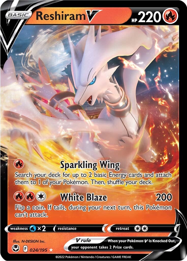 Reshiram V (024/195) [Sword & Shield: Silver Tempest] | Gear Gaming Fayetteville