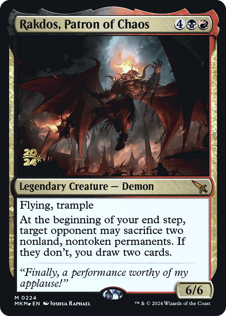 Rakdos, Patron of Chaos [Murders at Karlov Manor Prerelease Promos] | Gear Gaming Fayetteville