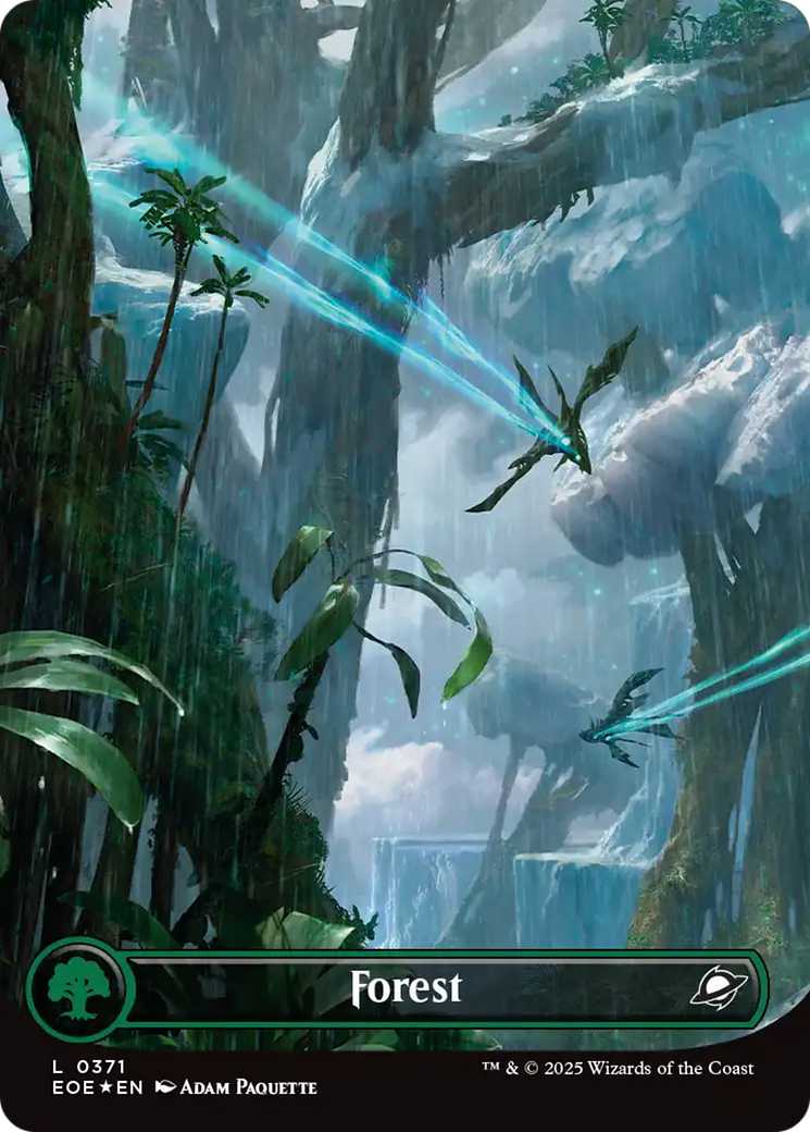 Forest (0371) (Borderless) (Galaxy Foil) [Edge of Eternities] | Gear Gaming Fayetteville