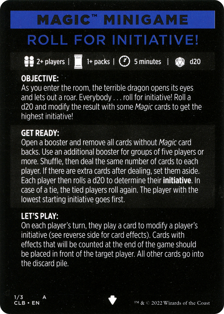 Roll for Initiative! (Magic Minigame) [Commander Legends: Battle for Baldur's Gate Minigame] | Gear Gaming Fayetteville