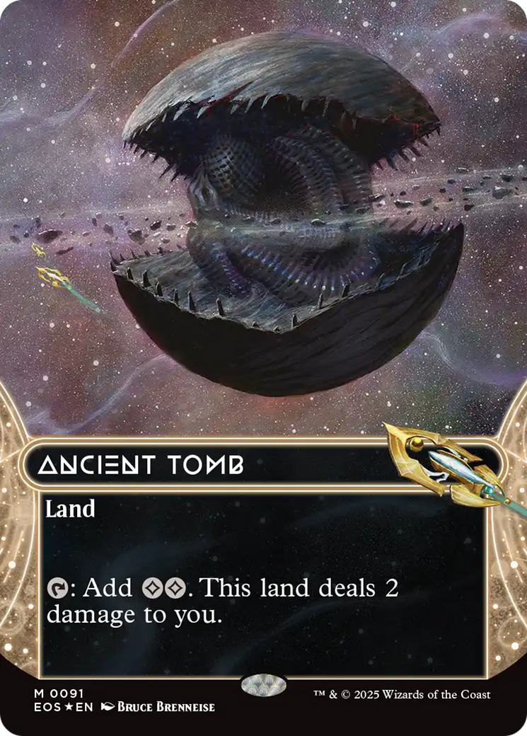 Ancient Tomb (0091) (Borderless) (Galaxy Foil) [Edge of Eternities] | Gear Gaming Fayetteville