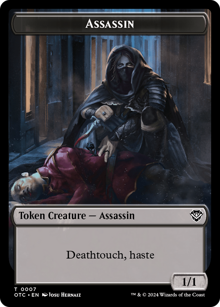 Assassin // Food Double-Sided Token [Outlaws of Thunder Junction Commander Tokens] | Gear Gaming Fayetteville