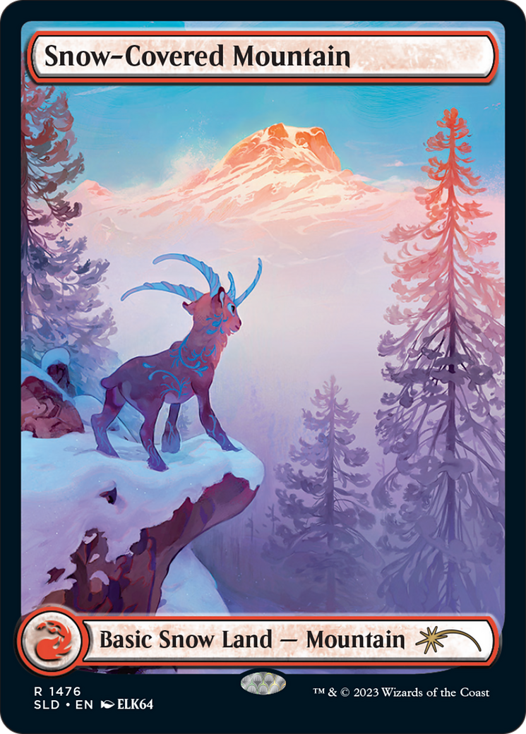 Snow-Covered Mountain (1476) (Rainbow Foil) [Secret Lair Drop Series] | Gear Gaming Fayetteville