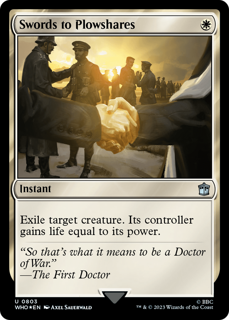 Swords to Plowshares (Surge Foil) [Doctor Who] | Gear Gaming Fayetteville