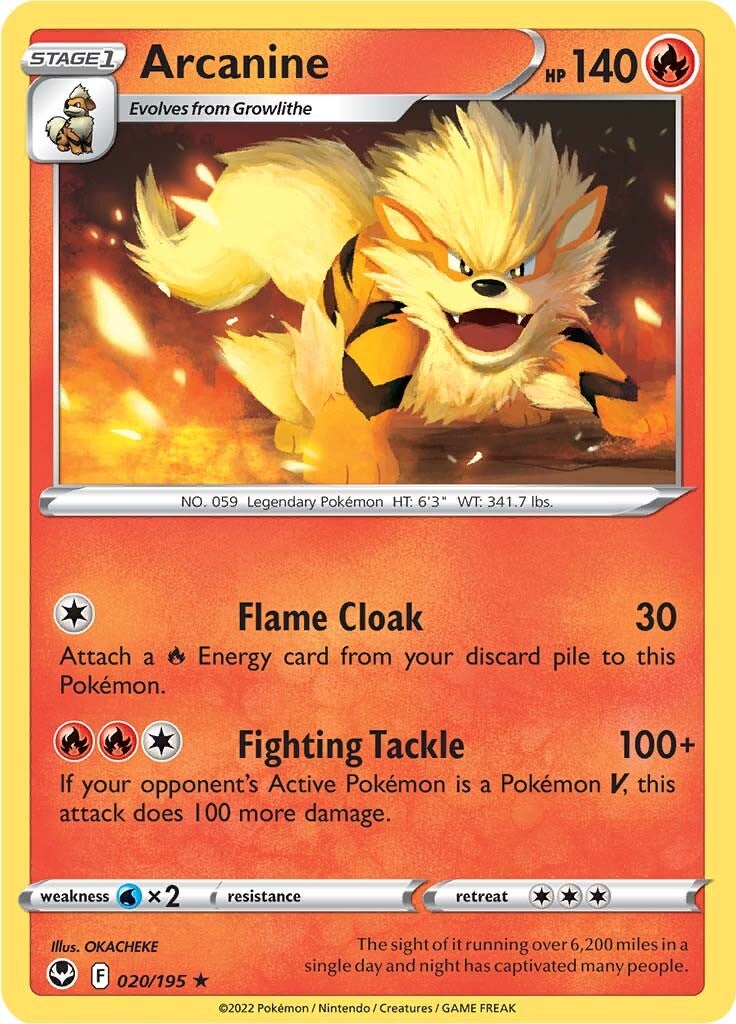 Arcanine (020/195) [Sword & Shield: Silver Tempest] | Gear Gaming Fayetteville