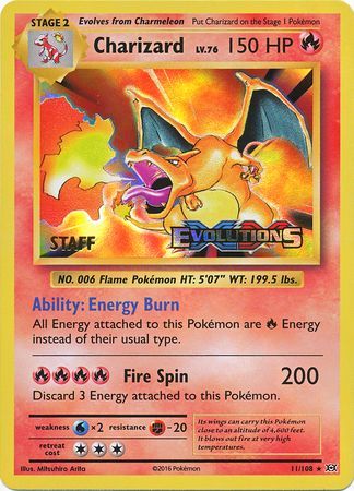 Charizard (11/108) (XY Evolutions Staff Prerelease) [XY: Black Star Promos] | Gear Gaming Fayetteville