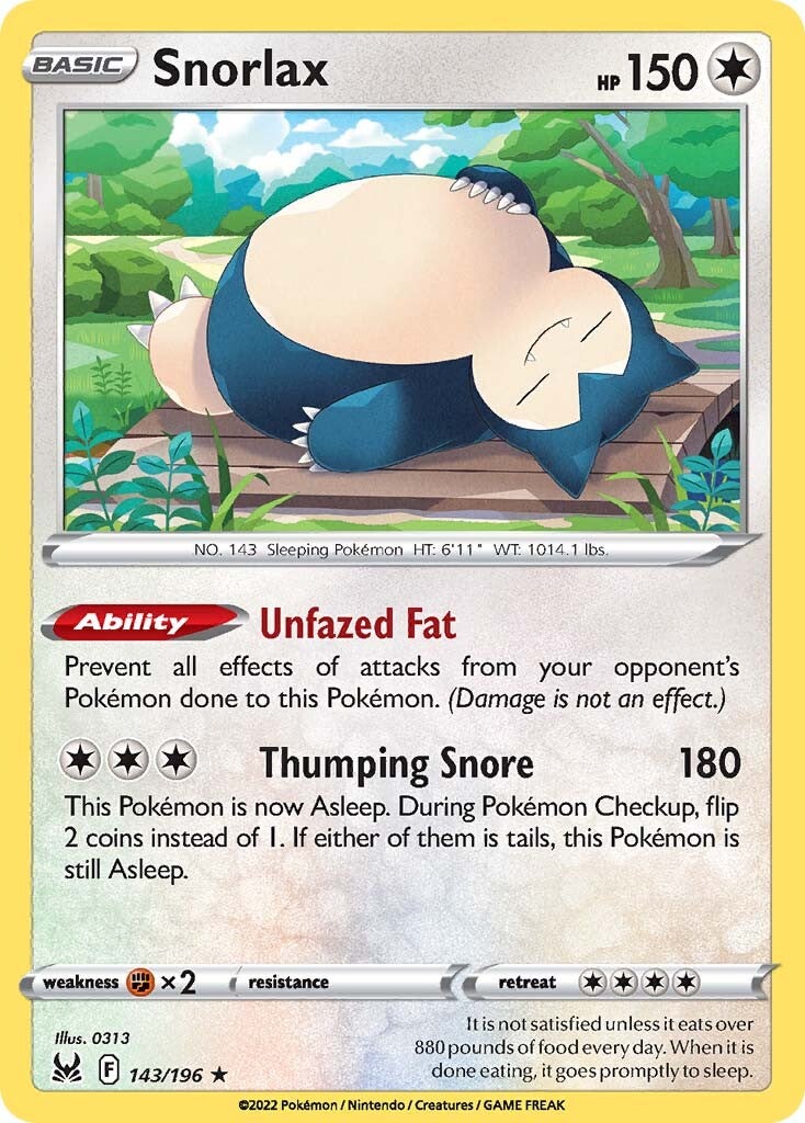 Snorlax (143/196) [Sword & Shield: Lost Origin] | Gear Gaming Fayetteville