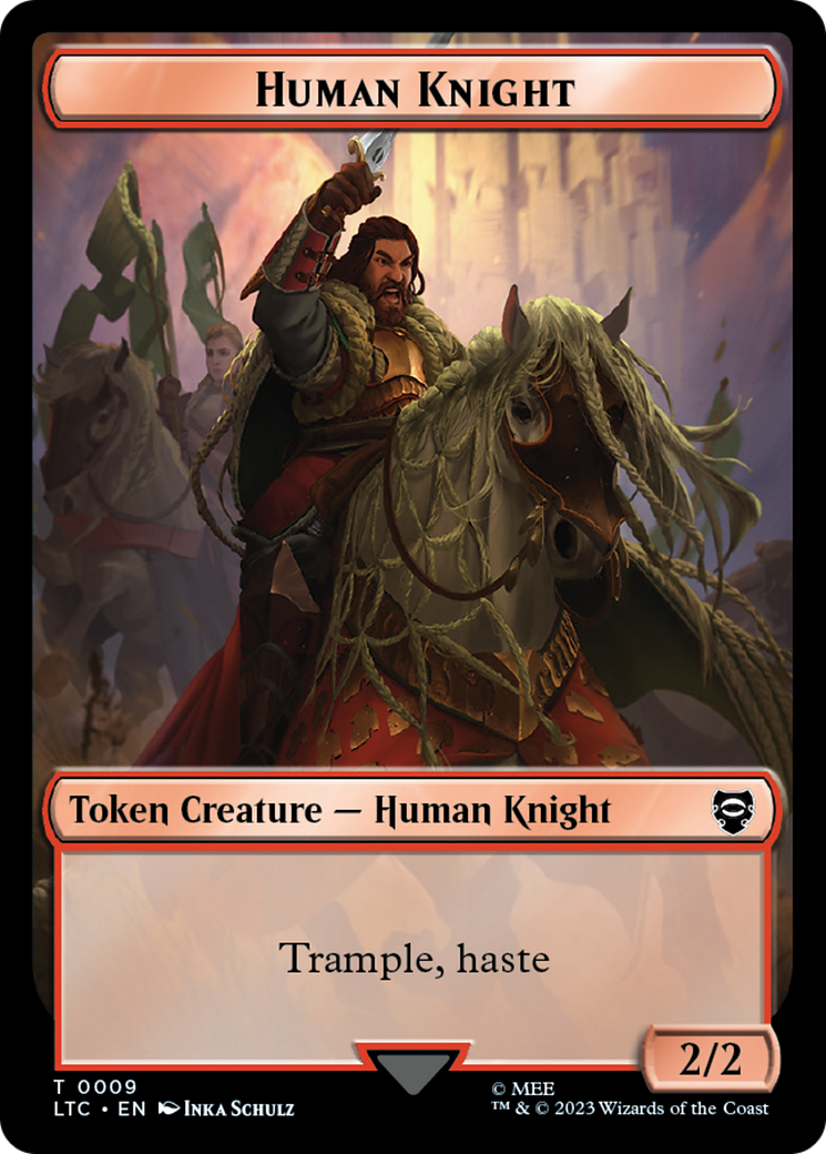 Human Knight // Human Double-Sided Token [The Lord of the Rings: Tales of Middle-Earth Commander Tokens] | Gear Gaming Fayetteville