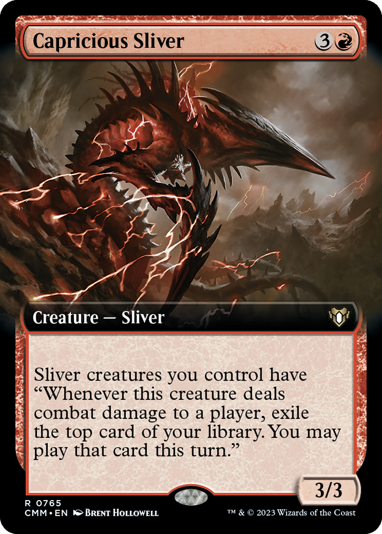 Capricious Sliver (Extended Art) [Commander Masters] | Gear Gaming Fayetteville