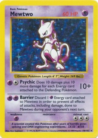 Mewtwo (10/102) [Base Set Shadowless Unlimited] | Gear Gaming Fayetteville