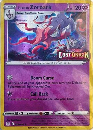 Hisuian Zoroark (076/196) (Lost Origin Stamp) [Sword & Shield: Lost Origin] | Gear Gaming Fayetteville