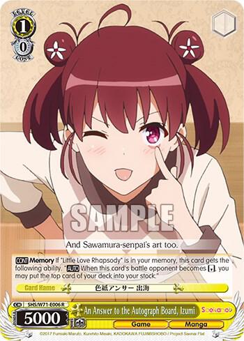 An Answer to the Autograph Board, Izumi - [Saekano How to Raise a Boring Girlfriend. flat] | Gear Gaming Fayetteville