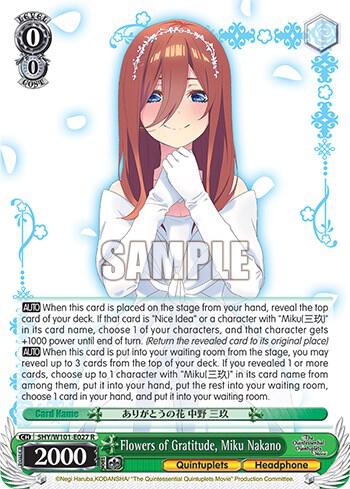 Flowers of Gratitude, Miku Nakano - [The Quintessential Quintuplets Movie] | Gear Gaming Fayetteville