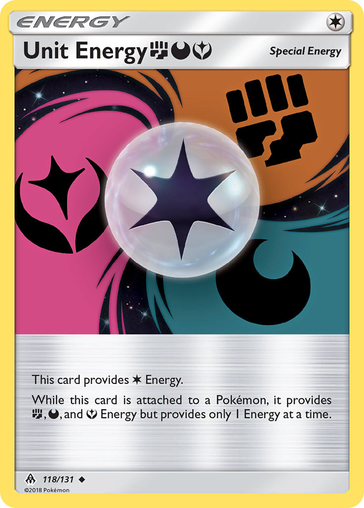 Unit Energy (118/131) (Fighting, Darkness, Fairy) [Sun & Moon: Forbidden Light] | Gear Gaming Fayetteville