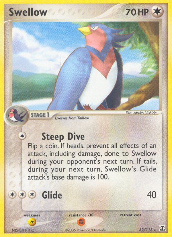 Swellow (32/113) [EX: Delta Species] | Gear Gaming Fayetteville