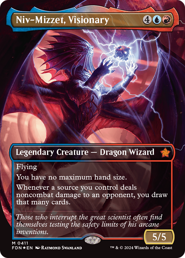 Niv-Mizzet, Visionary (Borderless) (Mana Foil) [Foundations] | Gear Gaming Fayetteville