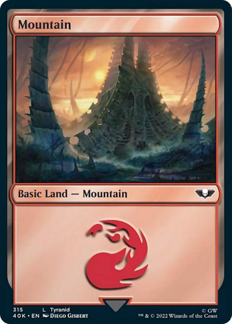 Mountain (315) (Surge Foil) [Warhammer 40,000] | Gear Gaming Fayetteville