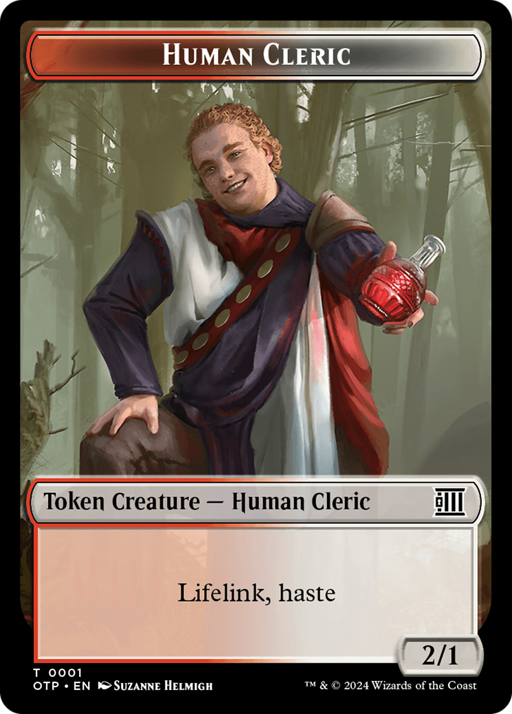 Human Cleric // Plot Double-Sided Token [Outlaws of Thunder Junction: Breaking News Tokens] | Gear Gaming Fayetteville