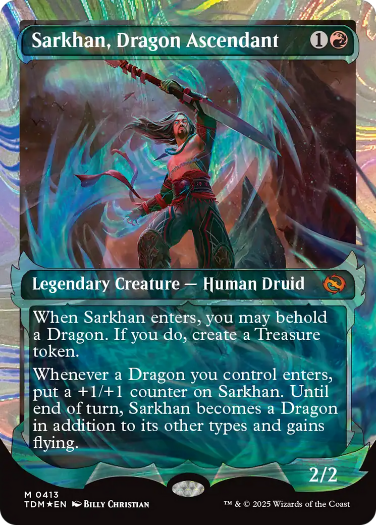 Sarkhan, Dragon Ascendant (0413) (Showcase) (Halo Foil) [Tarkir: Dragonstorm] | Gear Gaming Fayetteville
