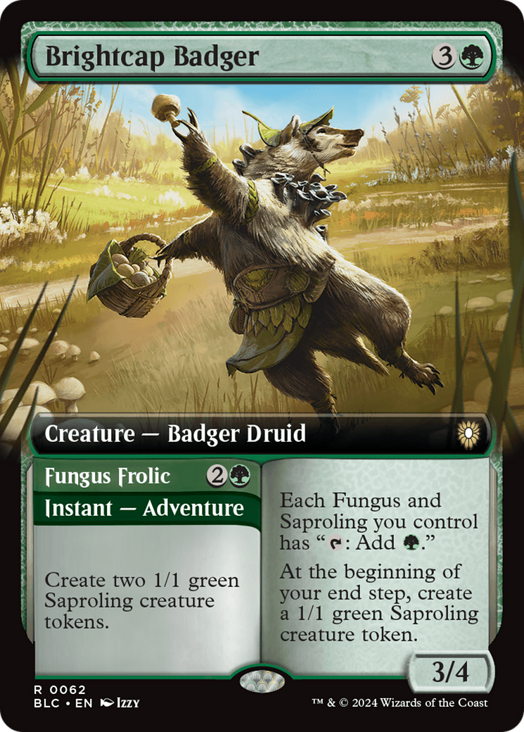 Brightcap Badger // Fungus Frolic (Extended Art) [Bloomburrow Commander] | Gear Gaming Fayetteville