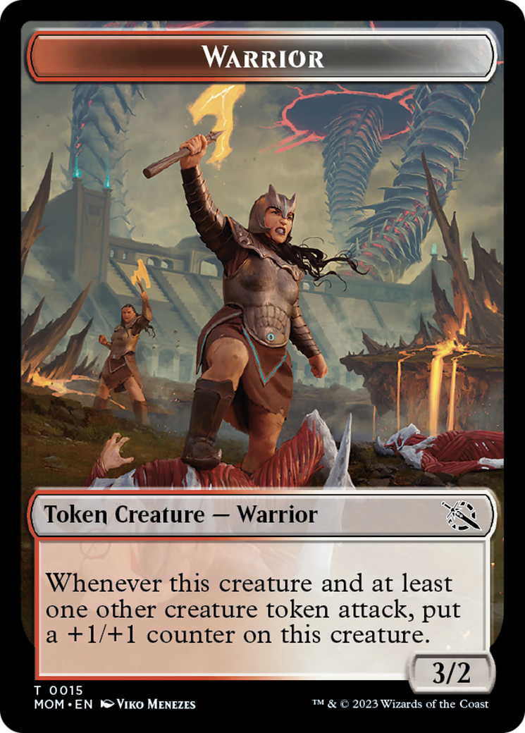 Warrior // Zombie Double-Sided Token [March of the Machine Tokens] | Gear Gaming Fayetteville