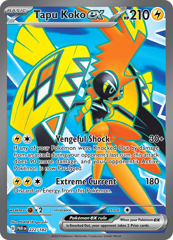 Tapu Koko ex (222/182) [Scarlet & Violet: Paradox Rift] | Gear Gaming Fayetteville