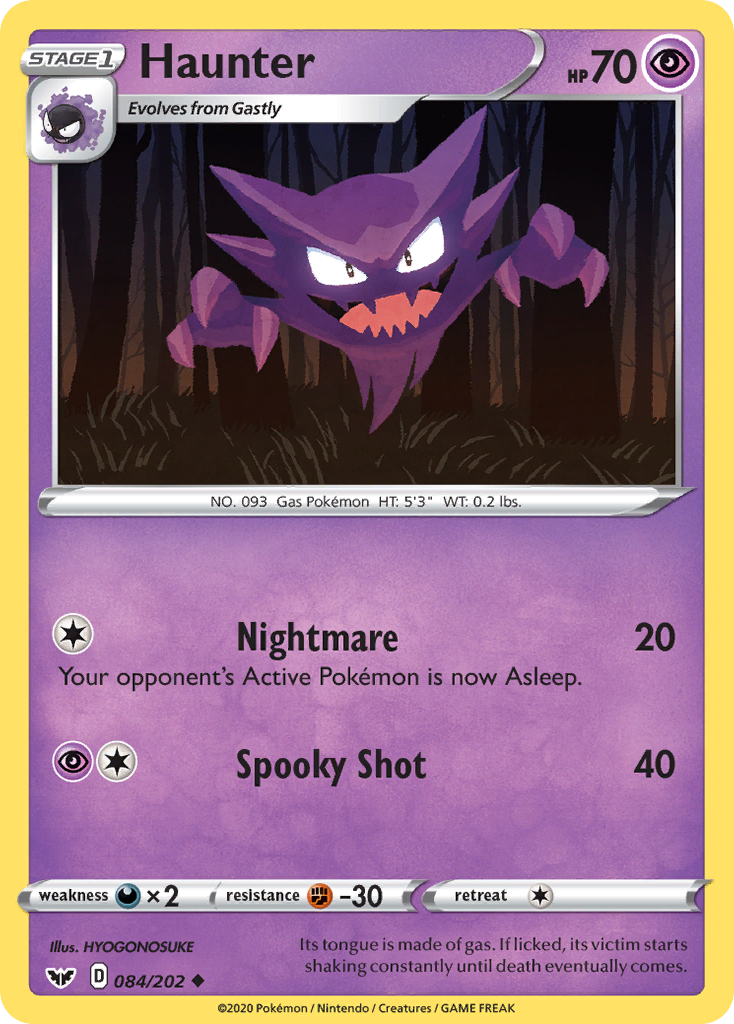 Haunter (084/202) [Sword & Shield: Base Set] | Gear Gaming Fayetteville