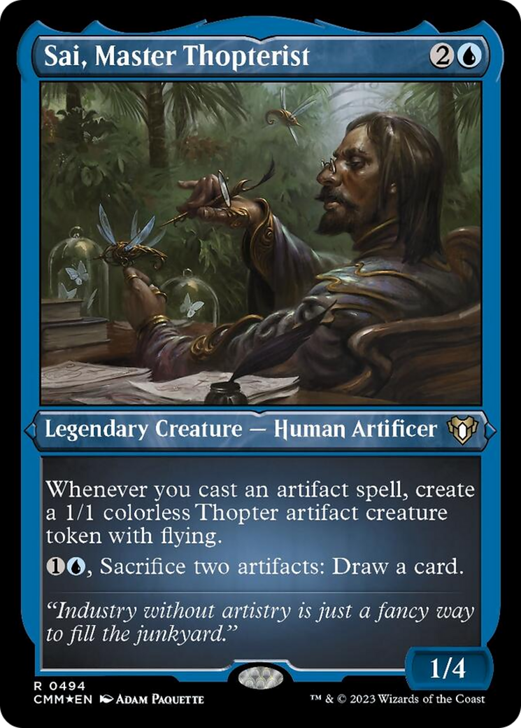 Sai, Master Thopterist (Foil Etched) [Commander Masters] | Gear Gaming Fayetteville