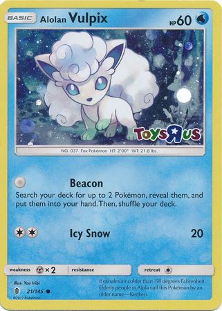 Alolan Vulpix (21/145) (Toys R Us Promo) [Sun & Moon: Guardians Rising] | Gear Gaming Fayetteville