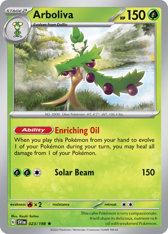 Arboliva (023/198) (Line Holo) [Scarlet & Violet: Base Set] | Gear Gaming Fayetteville